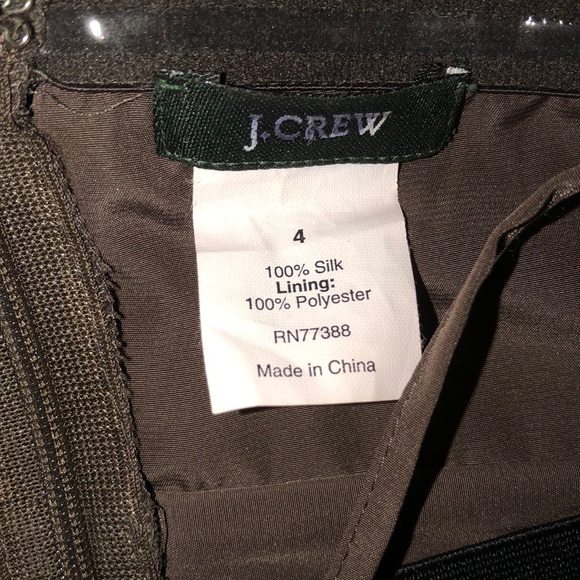 Jcrew Silk Chiffon Brown Dress Size 4 - Picture 3 of 4